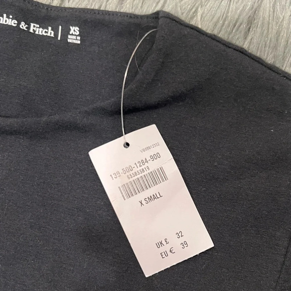 🖤 NEW Abercrombie Short-Sleeve Cotton Seamless Fabric Crew Bodysuit - XS | Black - Picture 2 of 2